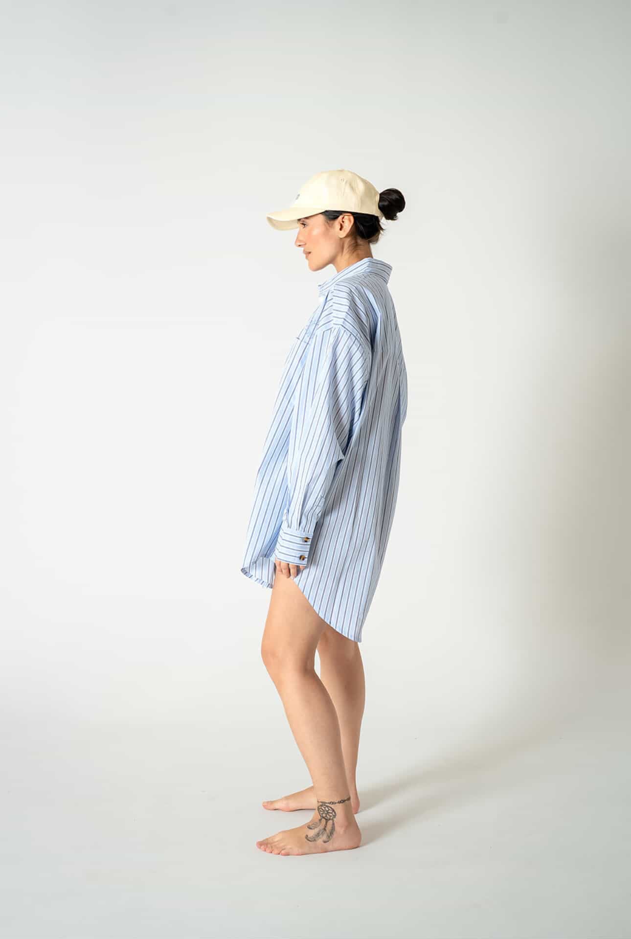 Abbie Oversized Boyfriend Shirt | Blue Stripe