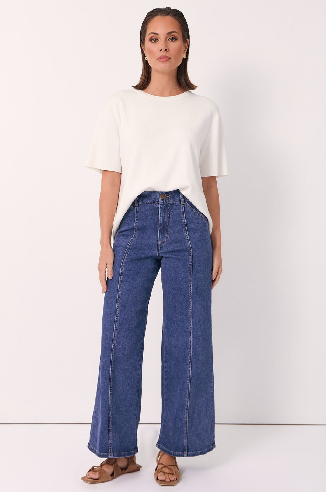 Adele Wide Leg Jean | Mid Denim