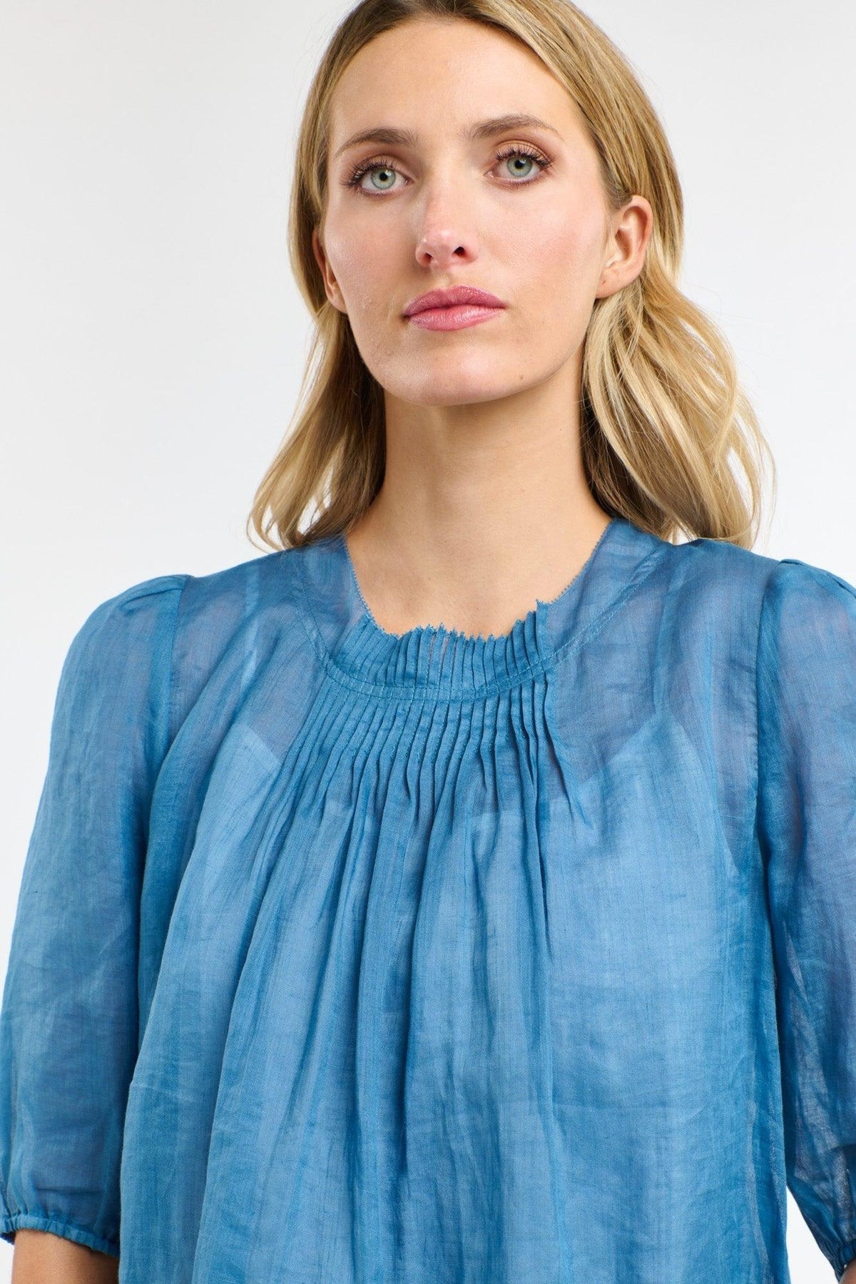 Ariel Pintuck Top | Denim