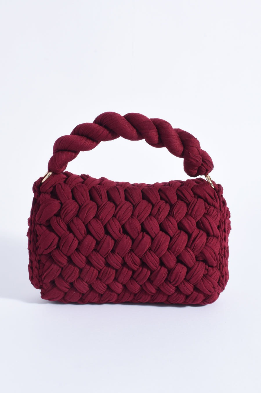 Annabel Chunky Plaited Handbag | Burgandy