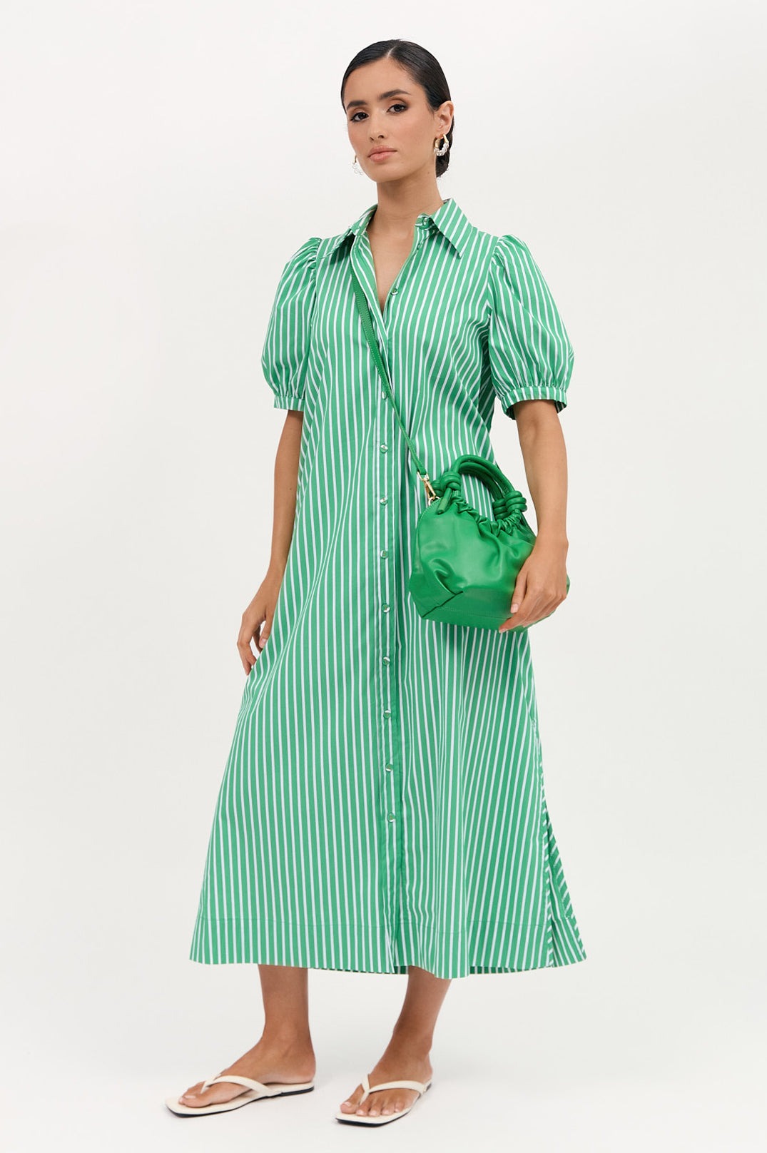 Knotted Handle Slouchy Handbag | Green