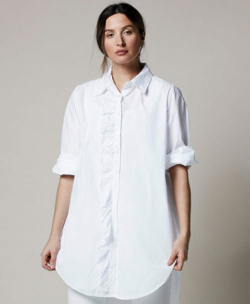 Girlfriend Frill Shirt | White