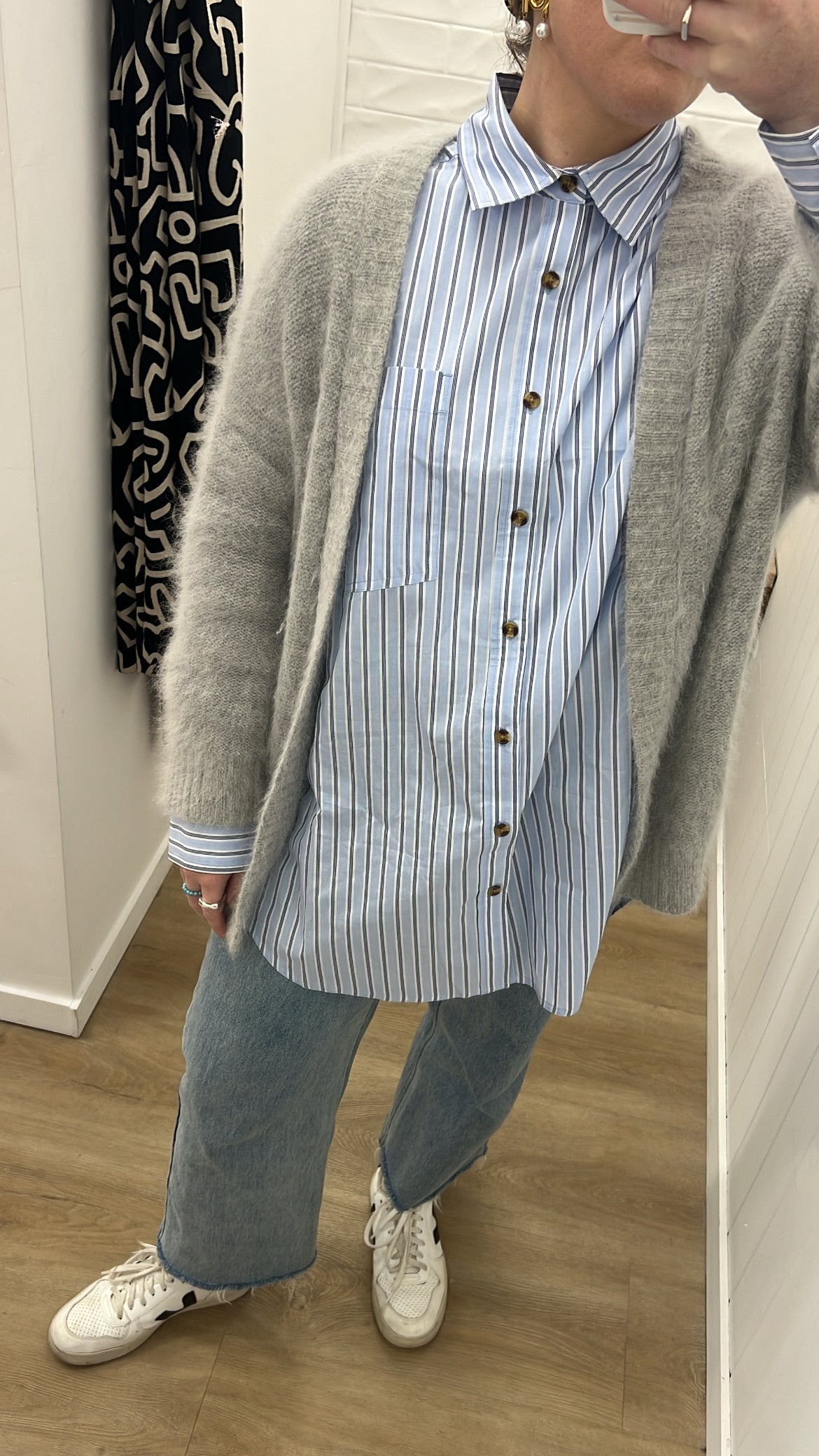 Abbie Oversized Boyfriend Shirt | Blue Stripe