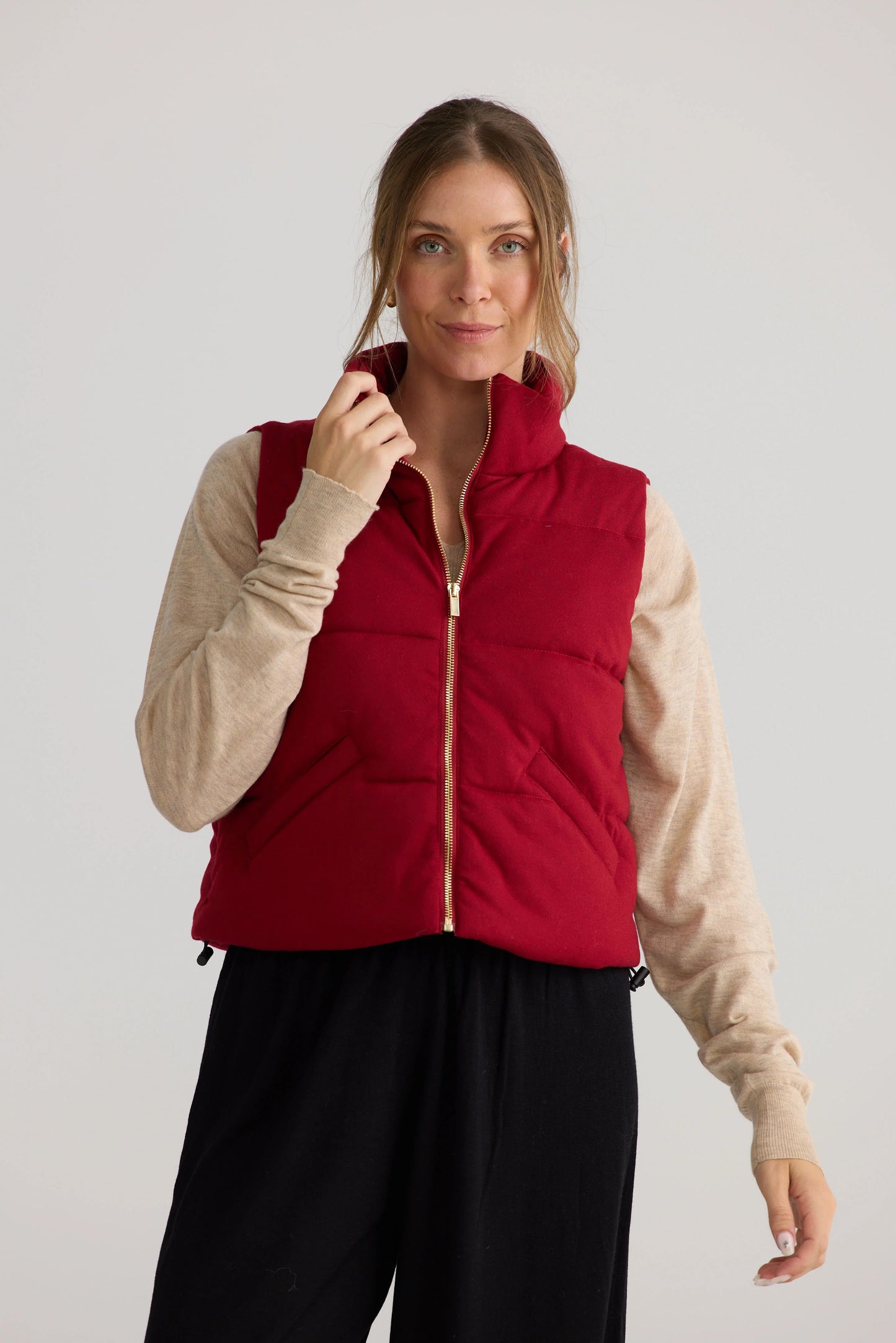 Tate Puffer Vest | Red