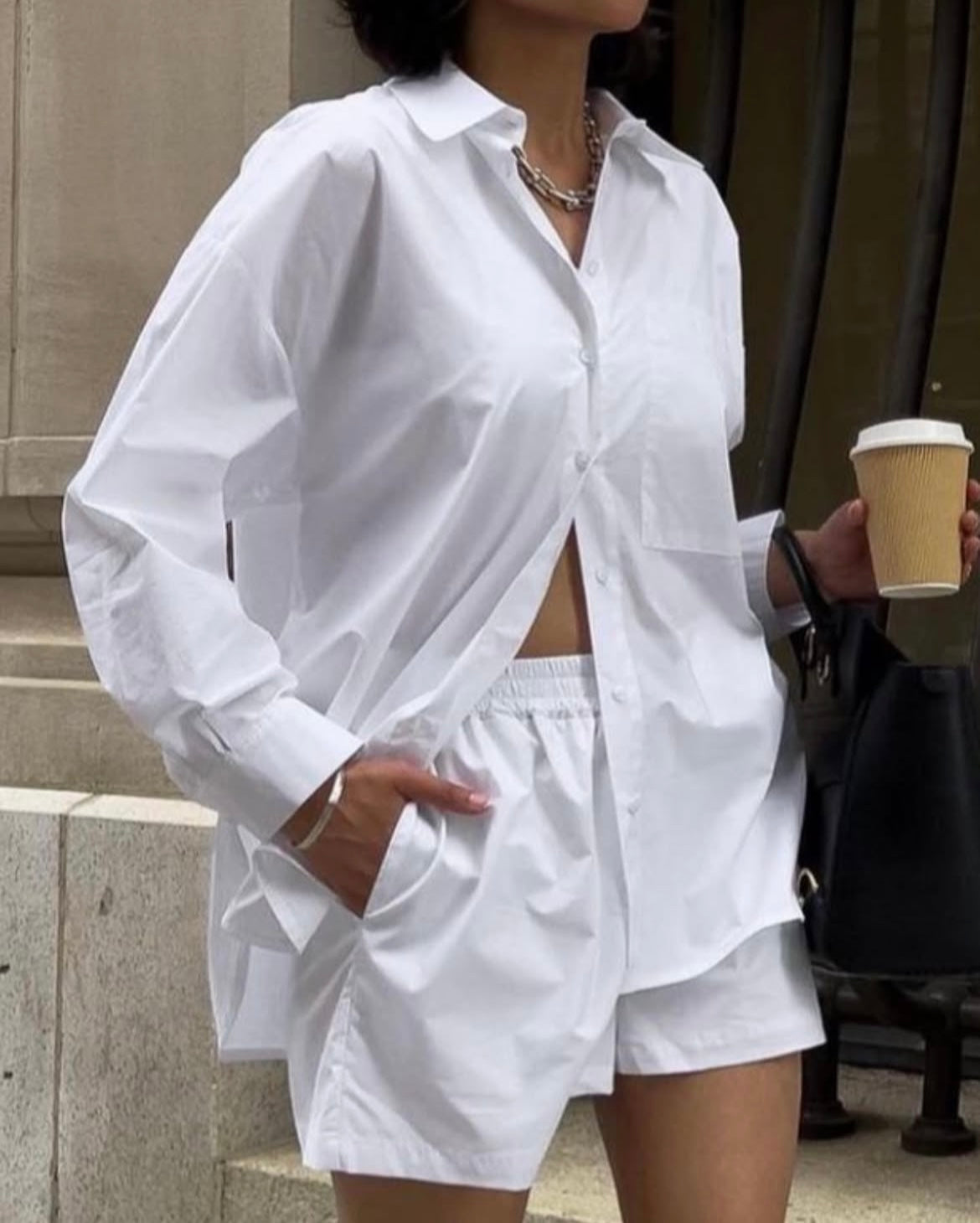 Boyfriend Short Shirt | White