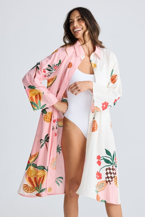 Stella Shirt Dress | Tropical Fruit