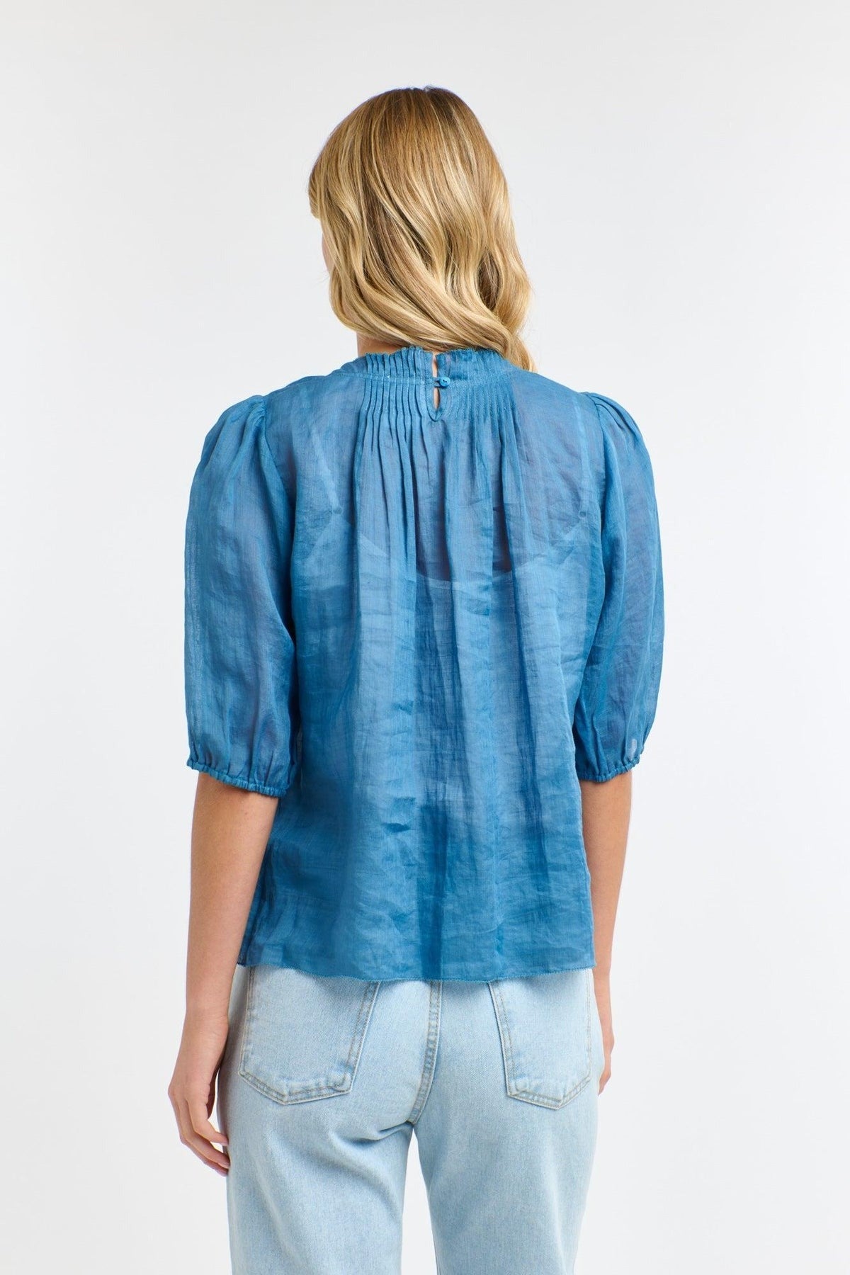 Ariel Pintuck Top | Denim