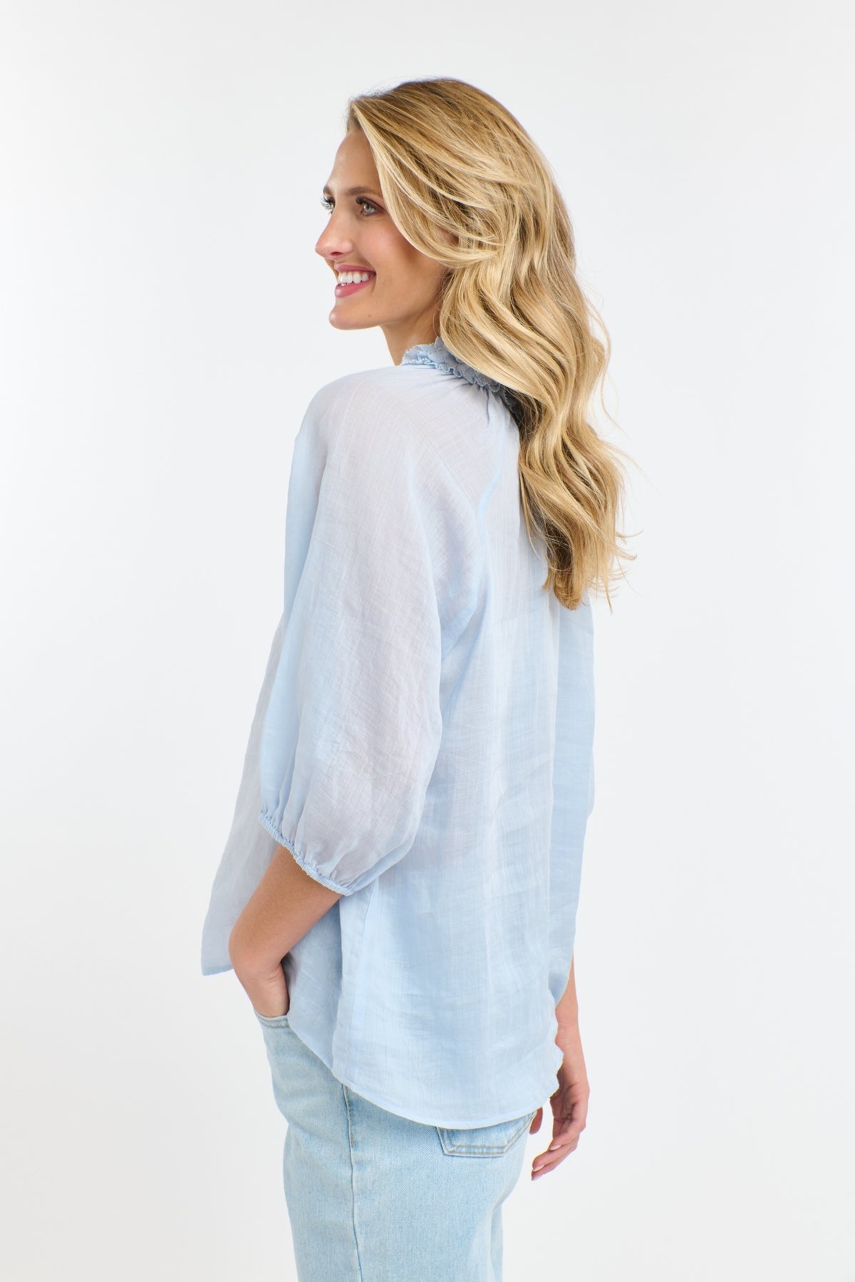 Cha Cha Frill Top | Powder Blue