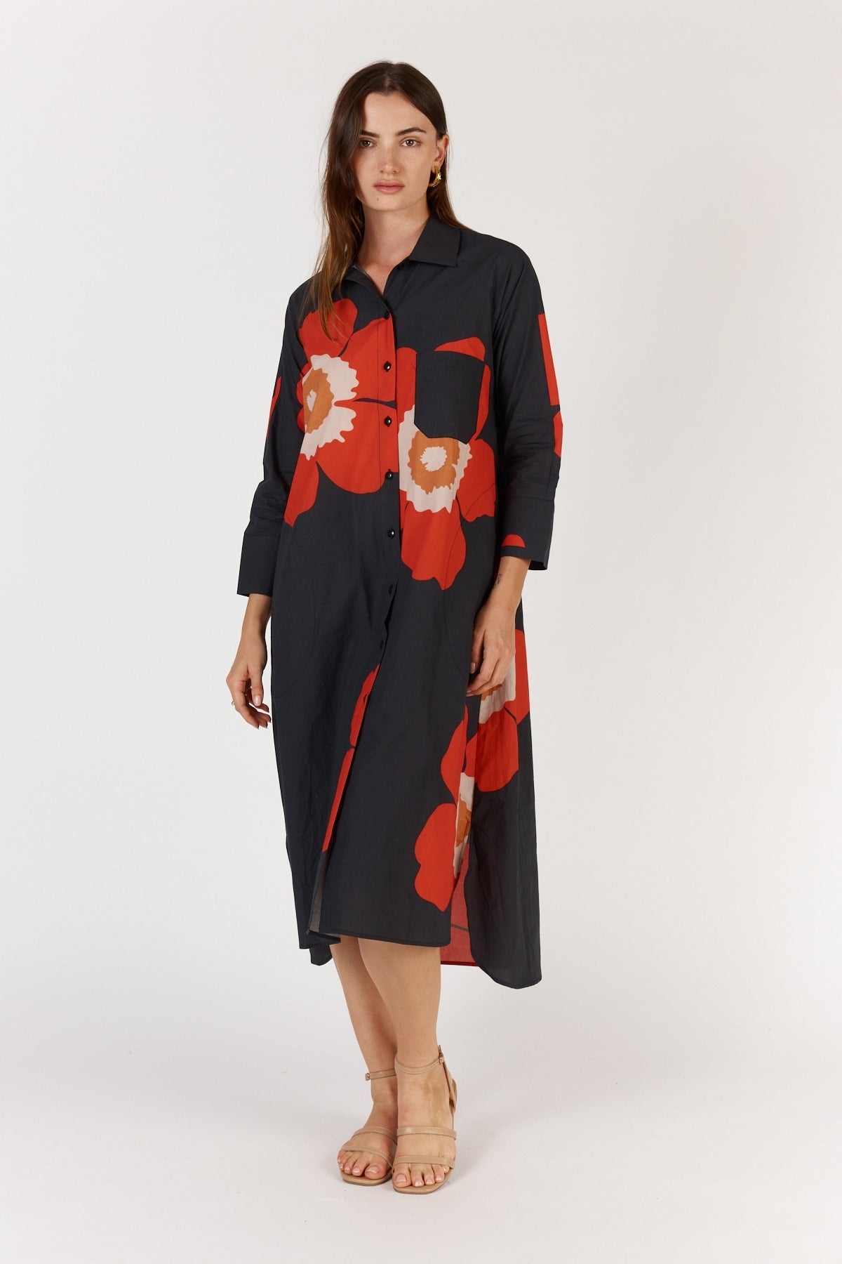 Poppy Shirtdress | Red