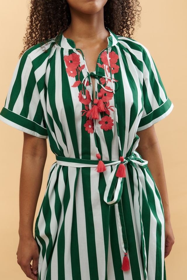 Clara Dress | Floral Stripe