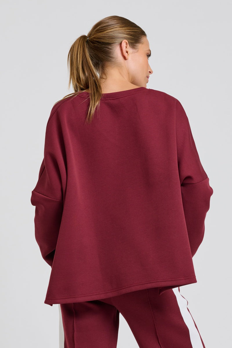 Scuba V Neck Sweatshirt | Plum