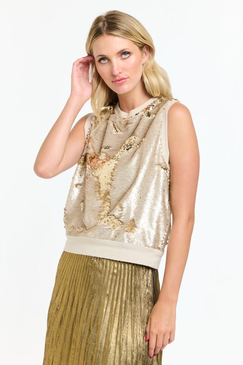Sequin Vest | Gold