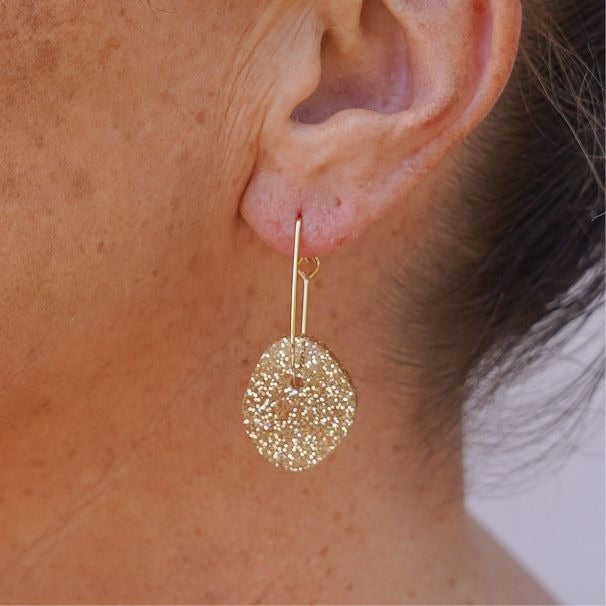 Luna Earrings | Gold Glitter