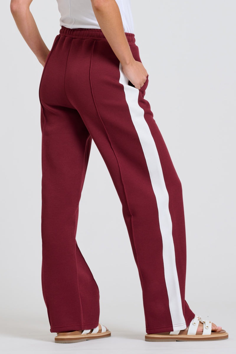 Lola Ivory Stripe Pant | Plum
