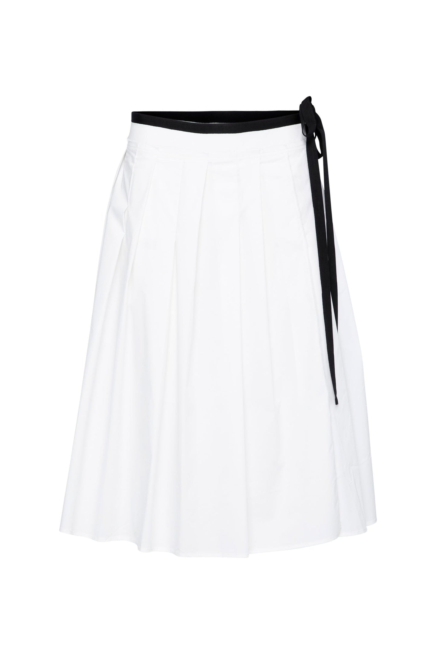 Salina Box Pleated Midi Skirt | White