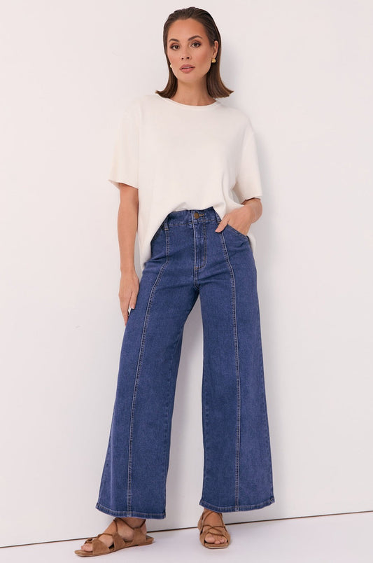 Adele Wide Leg Jean | Mid Denim