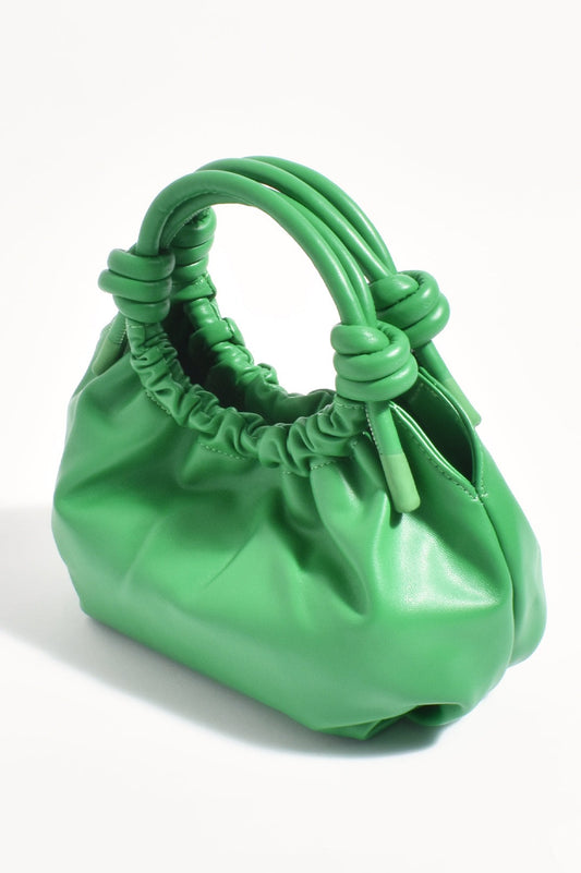 Knotted Handle Slouchy Handbag | Green