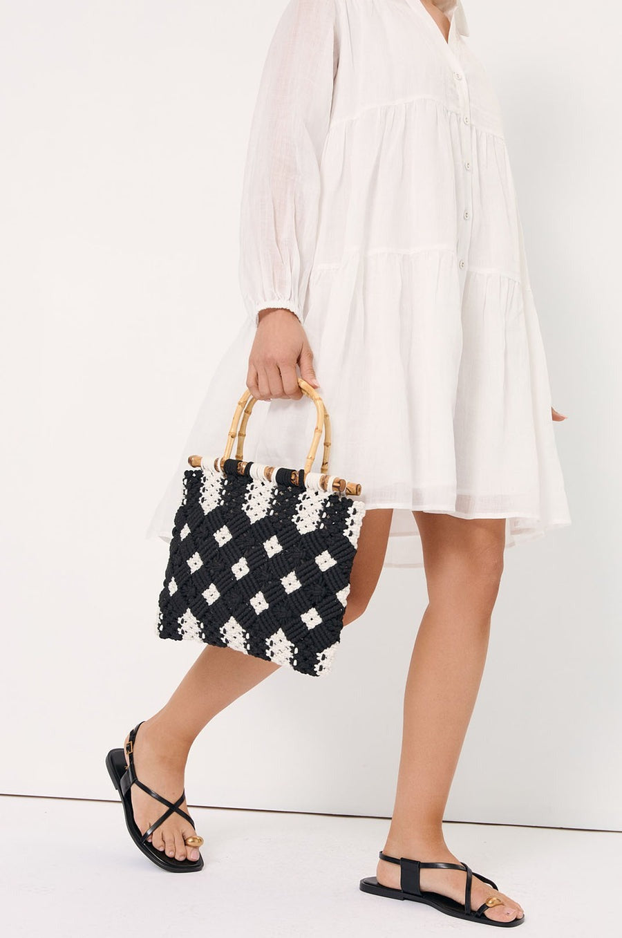 Brittney Crochet Bamboo Handle Bags