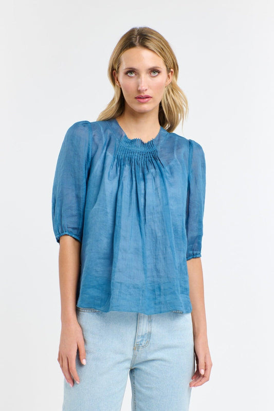 Ariel Pintuck Top | Denim