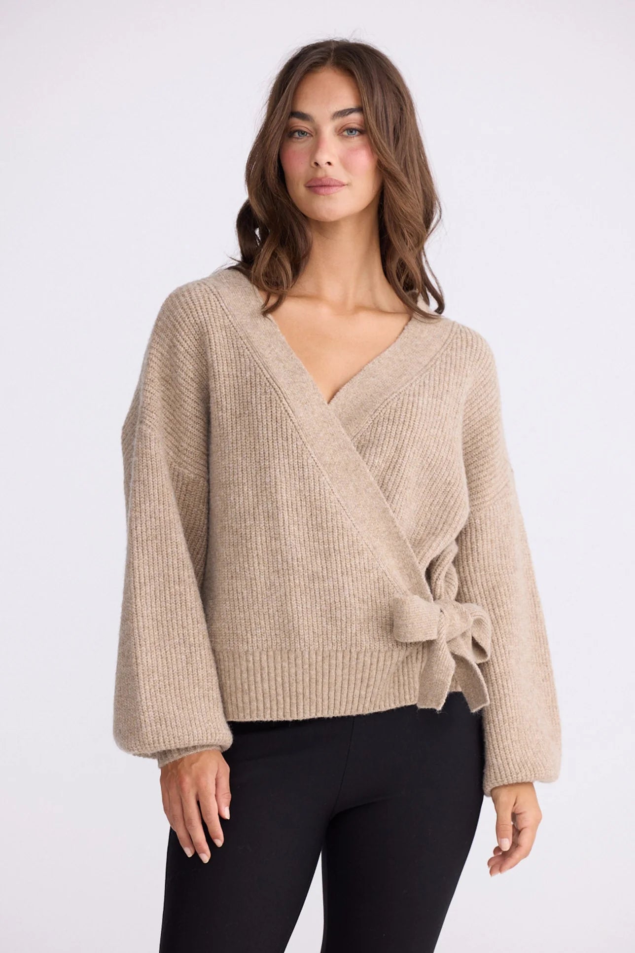 Monteith Wrap Knit | Oat Marle