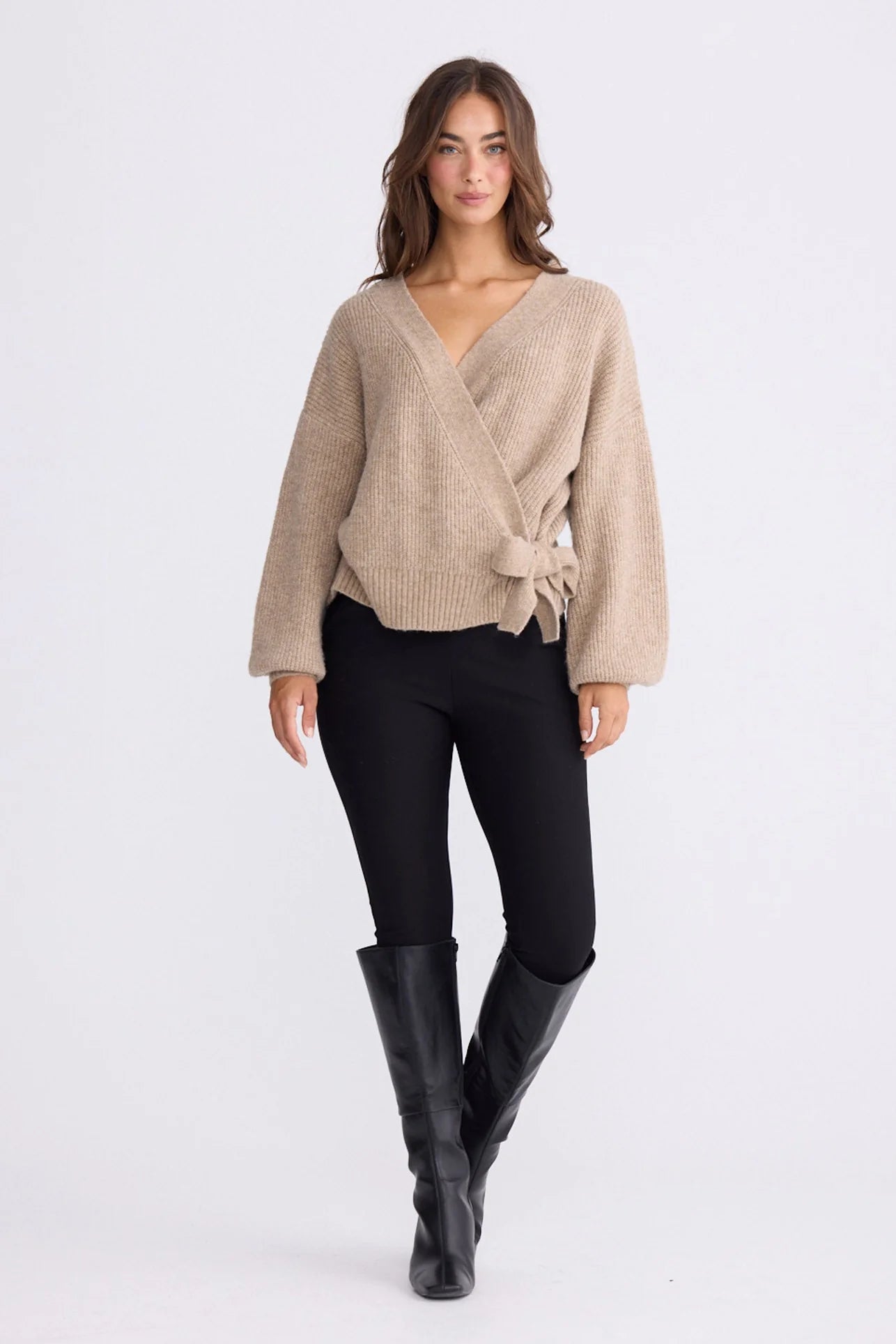 Monteith Wrap Knit | Oat Marle