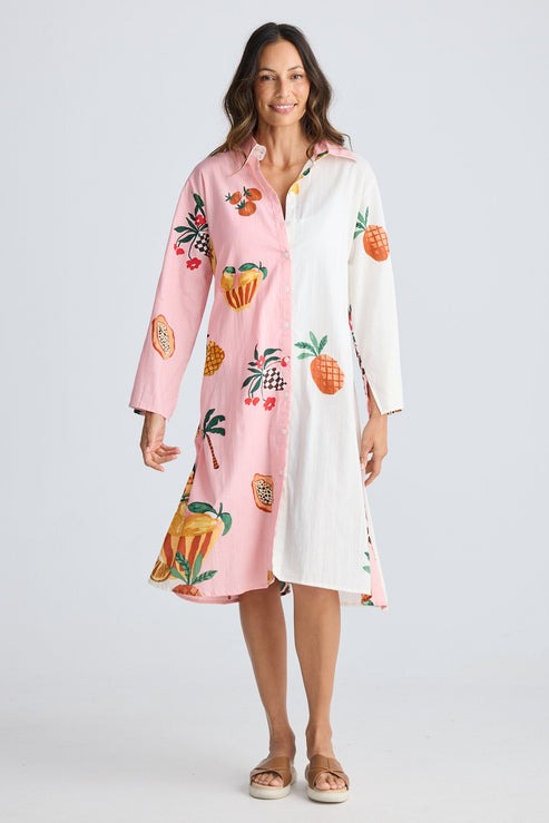 Stella Shirt Dress | Tropical Fruit