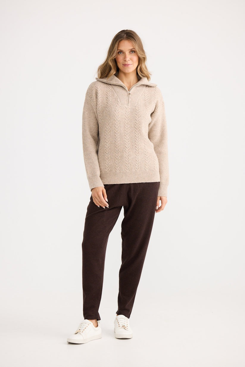 Quarter Zip Cable Knit