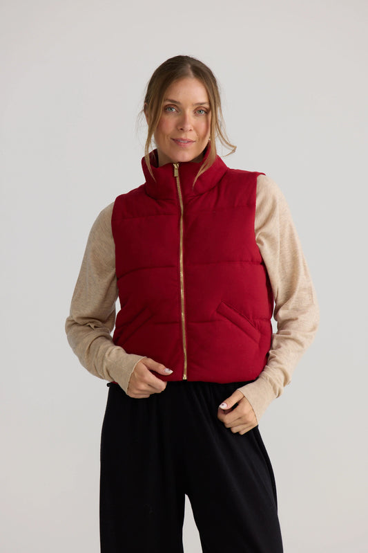 Tate Puffer Vest | Red
