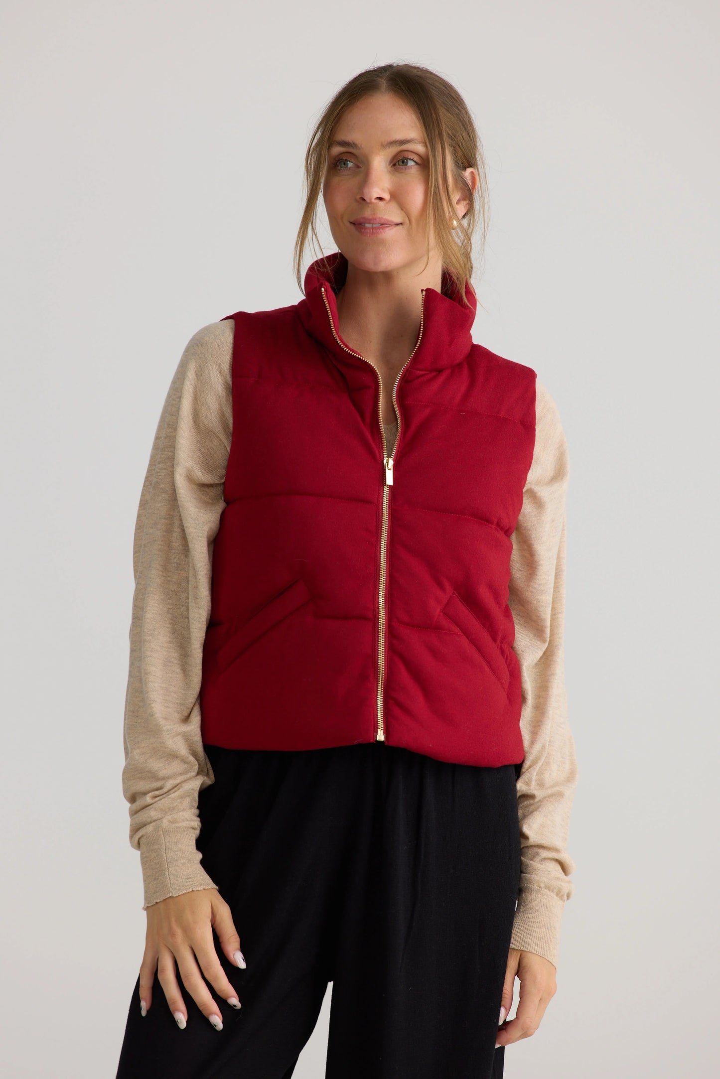 Tate Puffer Vest | Red