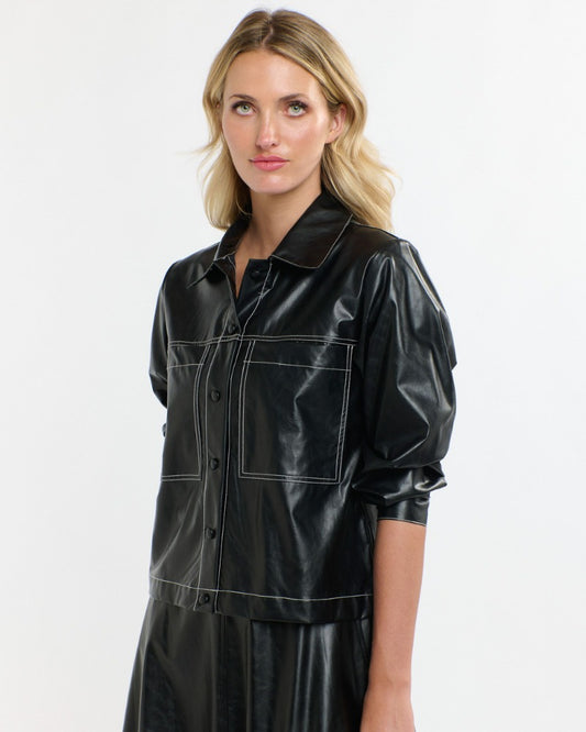 Leather PU Shirt | Black
