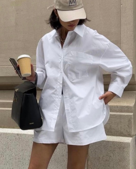 Boyfriend Short Shirt | White