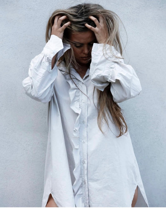 Girlfriend Frill Shirt | White