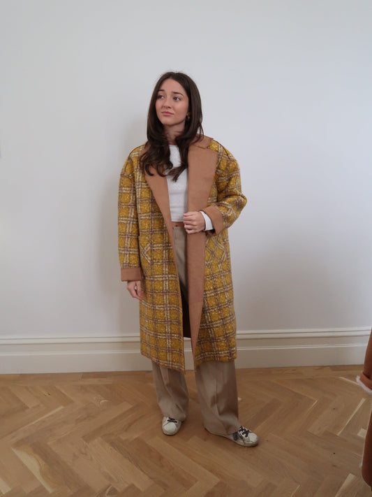 Mustard Oversized Faux Suede Coat