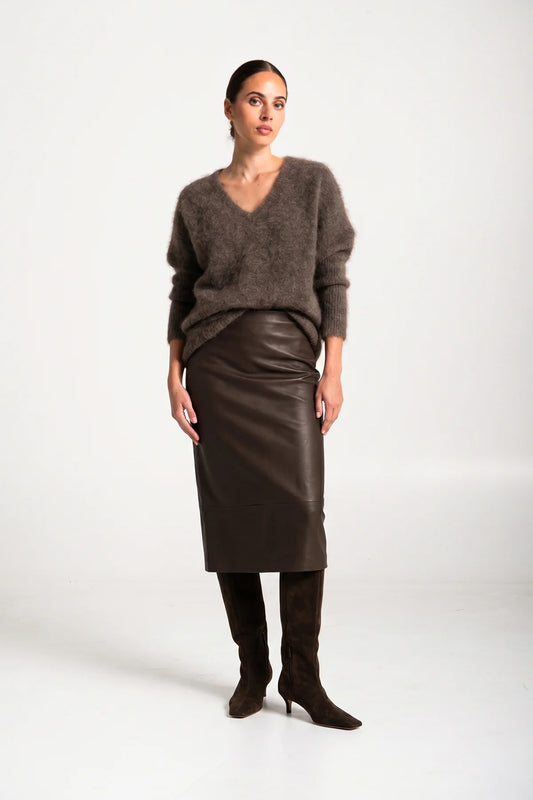 Navagio Faux Leather Skirt | Mocha