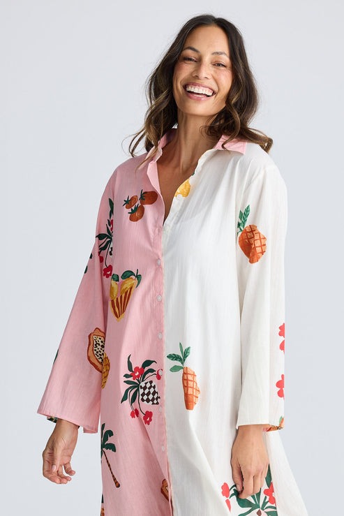 Stella Shirt Dress | Tropical Fruit