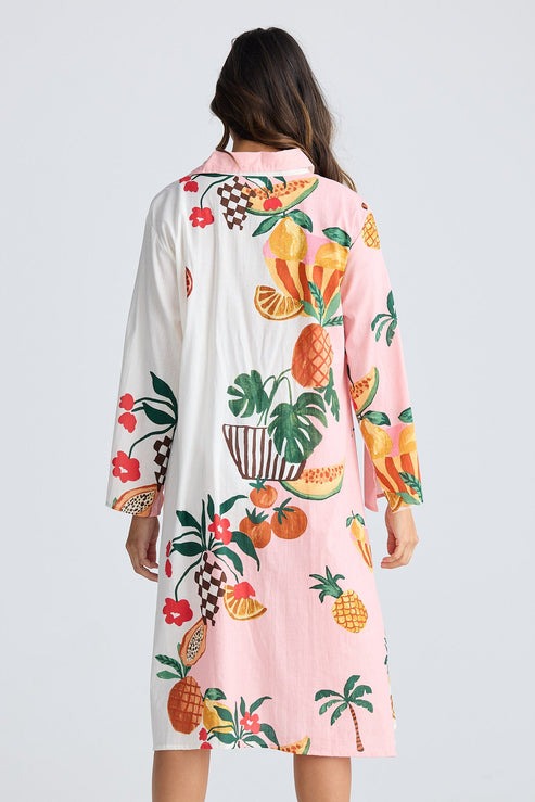 Stella Shirt Dress | Tropical Fruit