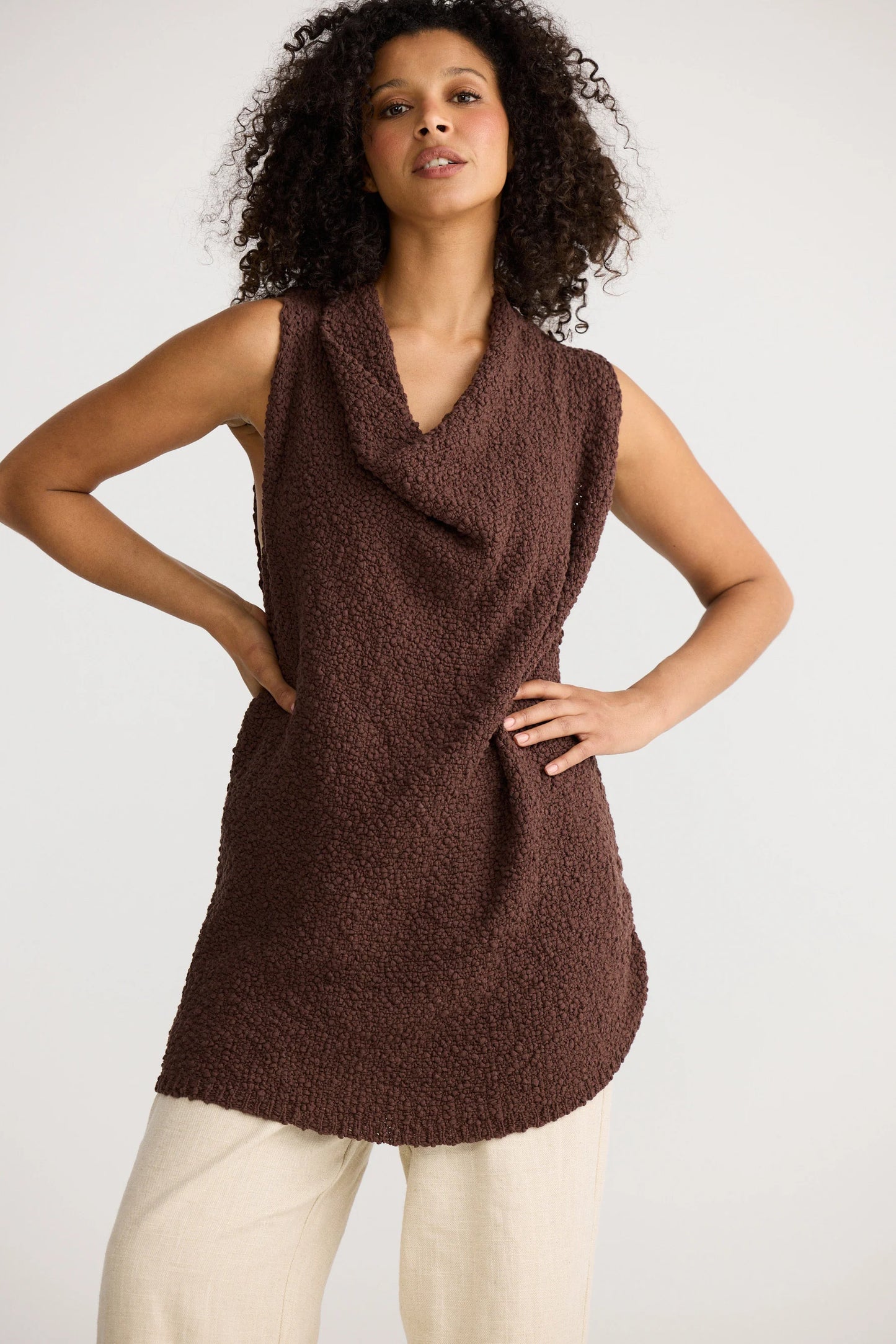 Tova Knit Tank | Chocolate