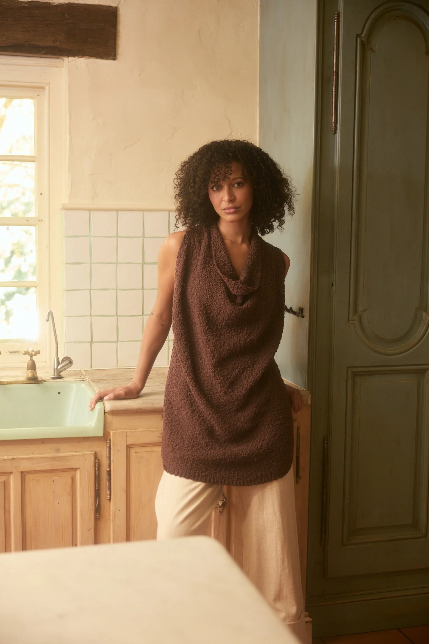 Tova Knit Tank | Chocolate