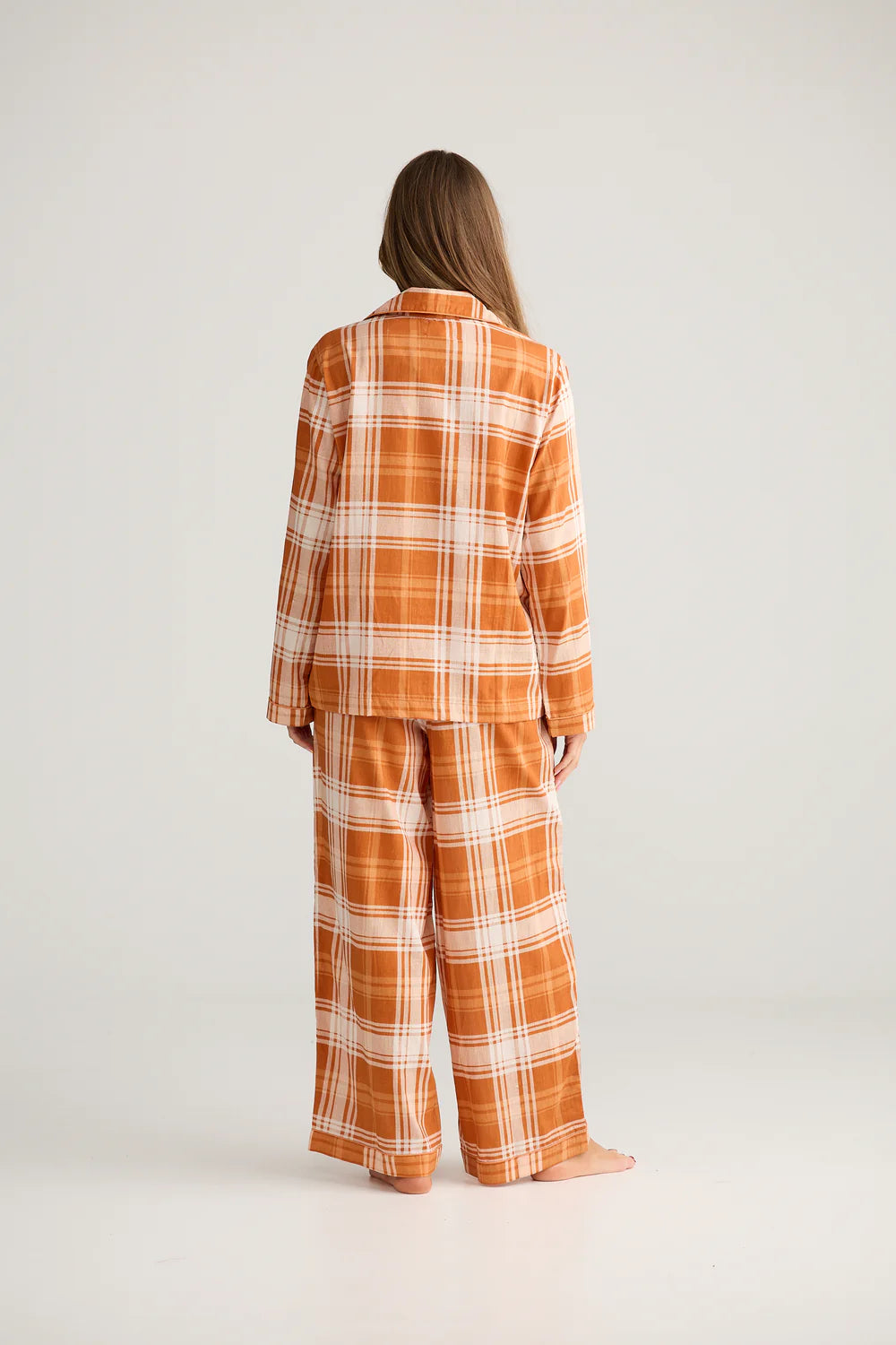 Salutation Pyjama Set | Bronze Plaid Check