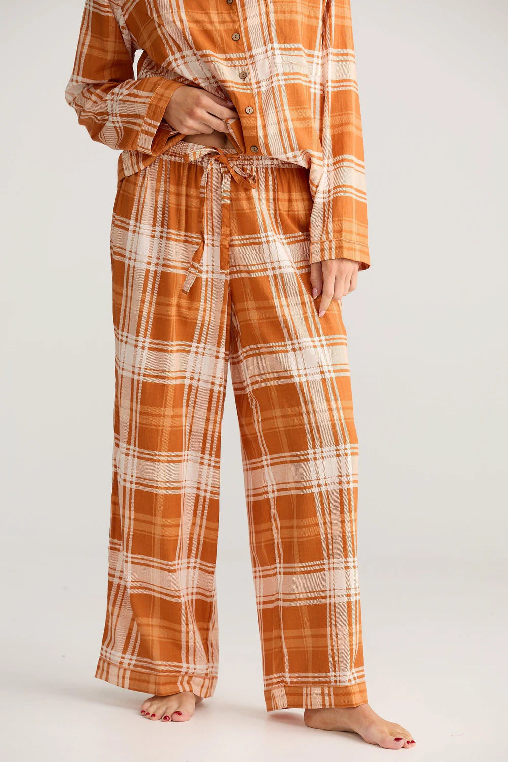 Salutation Pyjama Set | Bronze Plaid Check