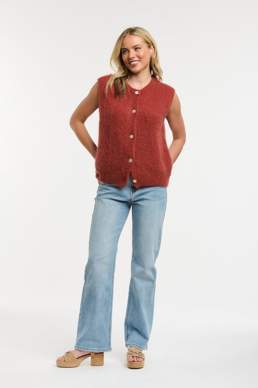 Knit Vest | Terracotta
