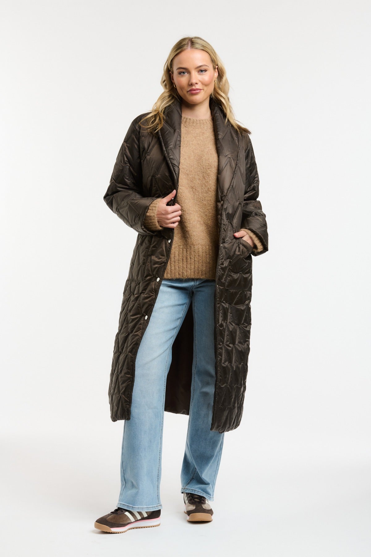 Quilted Puffer Coat | Mocha