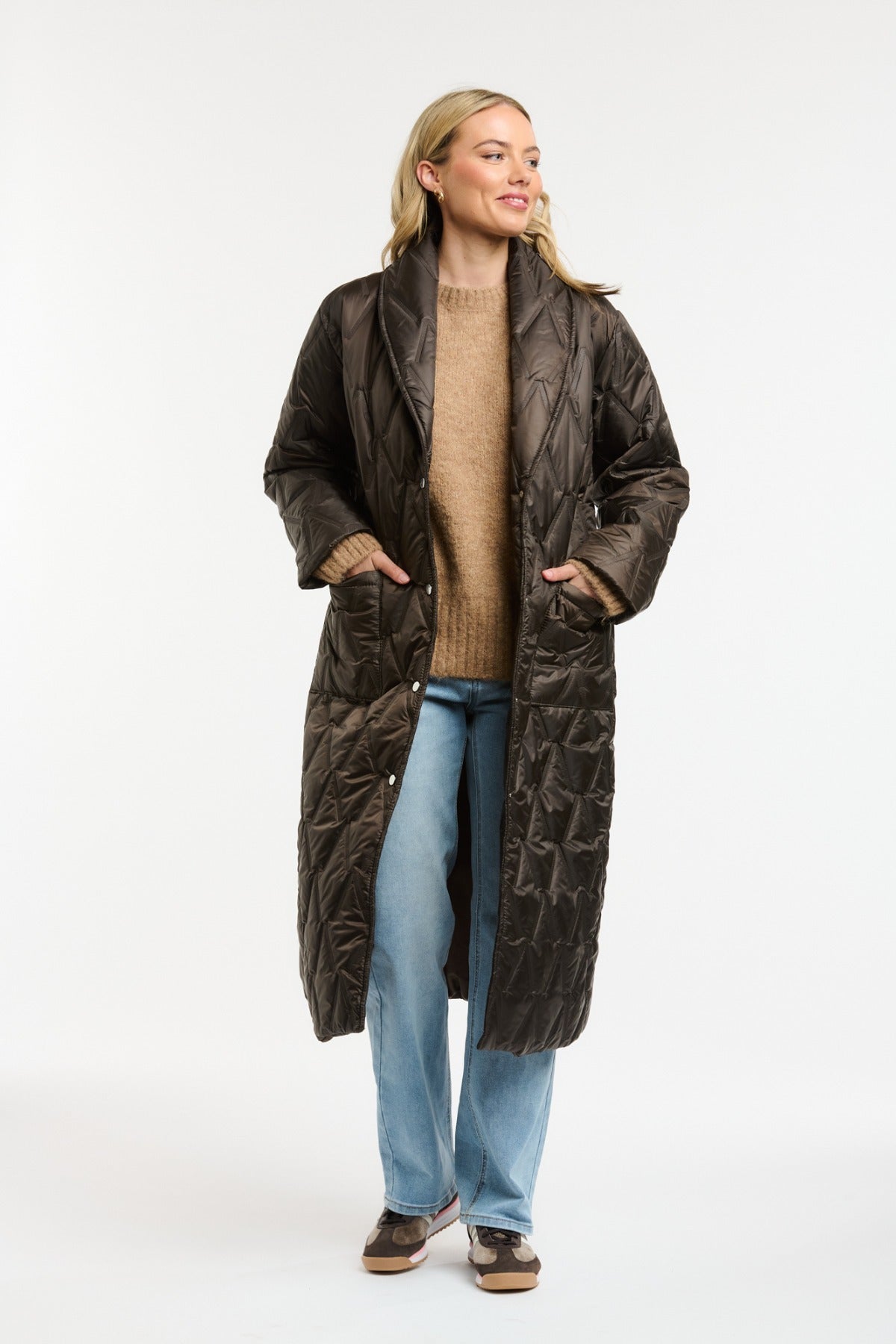 Quilted Puffer Coat | Mocha