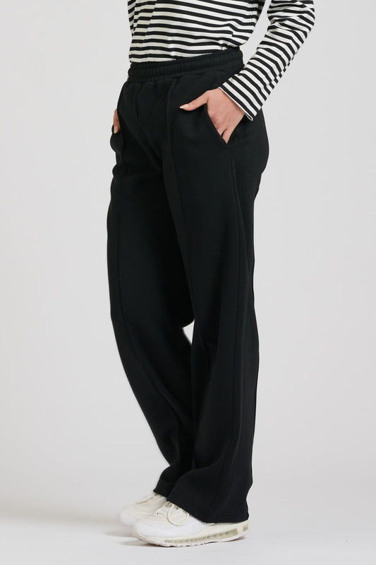 Lola Velvet Stripe Pant | Black