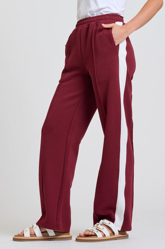 Lola Ivory Stripe Pant | Plum