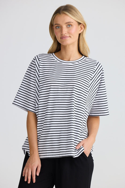 Sana Tee | Black Stripe