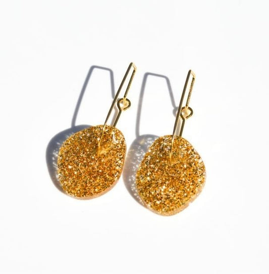 Luna Earrings | Gold Glitter
